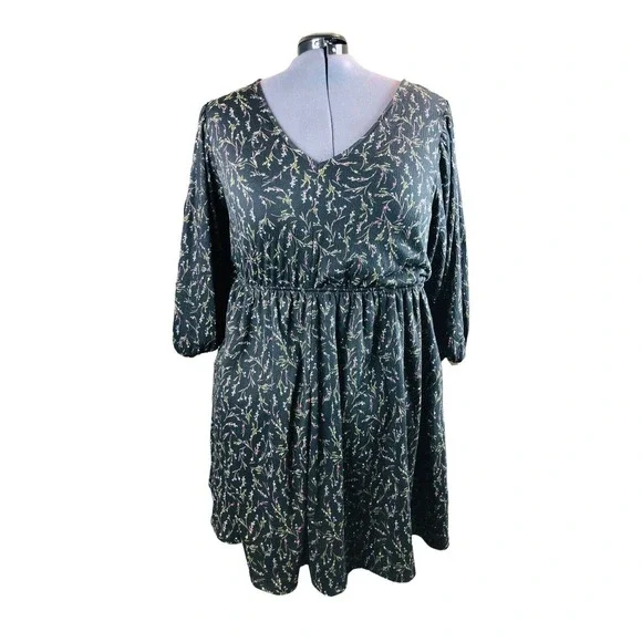 Ava & Viv | Dresses | 166 Ava Viv Black Floral Dress Sz 1x | Poshmark